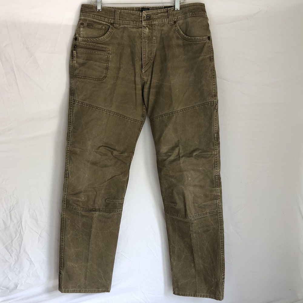 Kuhl Pants Mens 36x34 Brown Rebel Runnr Vintage Patina Cargo Workwear Canvas